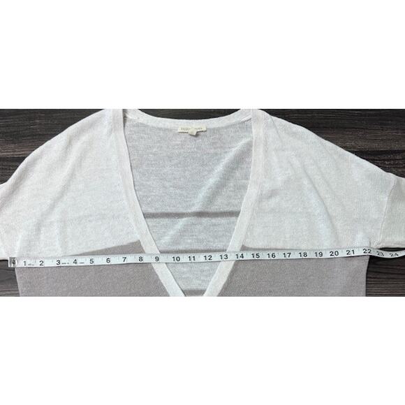Eileen Fisher Sweater Women's X-Small White Tan 100% Linen Button Up Cardigan - Picture 6 of 10